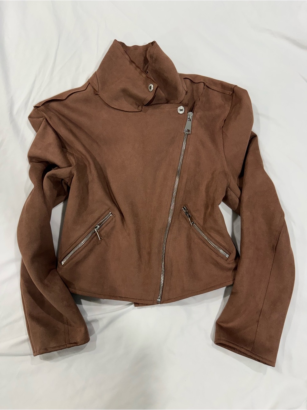 Papaya Women's Brown Asymmetrical Zip Jacket